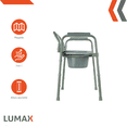 thumbnail image 2 of Silla Comodo Plegable 3 En 1 Aumento Ducha Para Baño inodoro gris mediano, 2 of 6