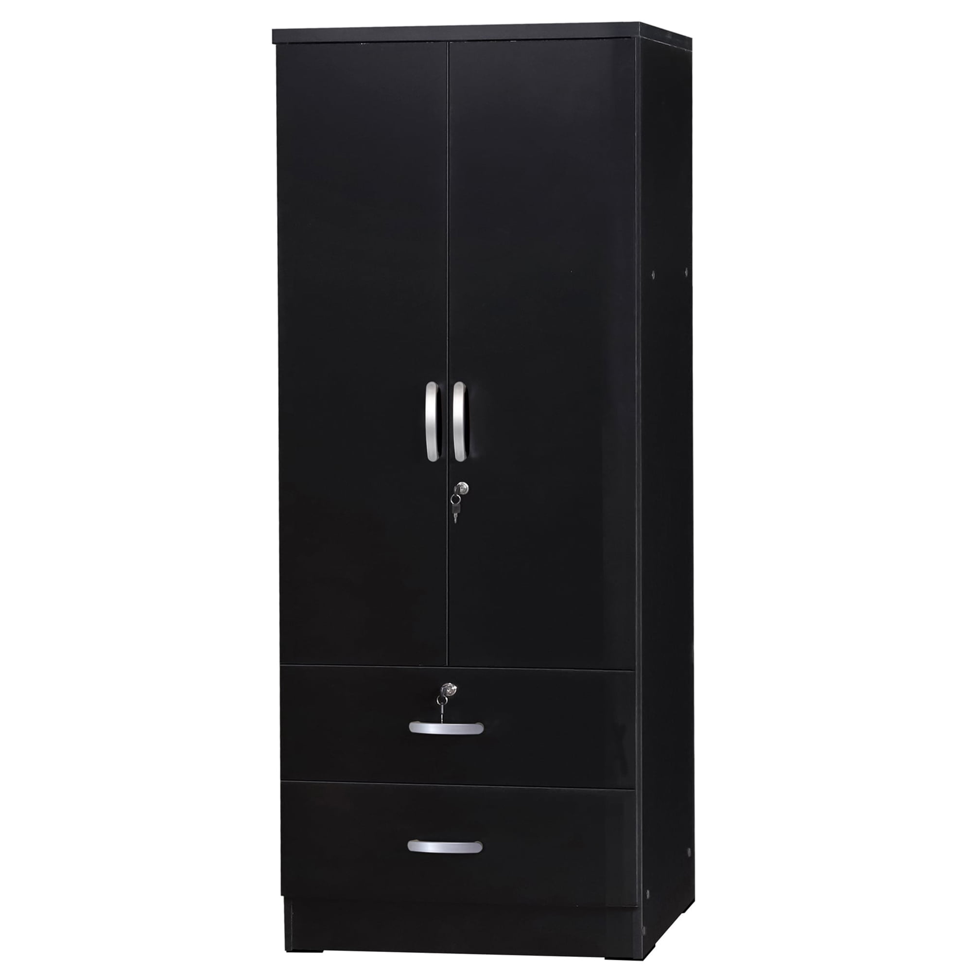 Better Home Products Grace Wood 2 Door Wardrobe Armoire with 2