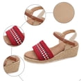 thumbnail image 5 of Rokment Espadrille Wedge Dress Sandals for Women 2026 Boho Beach Fahion Casual Braided Open Toe Platform Strappy Summer Shoes Red Size 9.5, 5 of 8