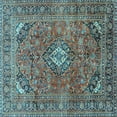 thumbnail image 1 of Ahgly Company Indoor Square Medallion Light Blue Traditional Area Rugs, 7' Square, 1 of 4
