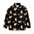 thumbnail image 4 of Uorisanigo Kids Girls Sweatshirt Casual Dog Bone Print Long Sleeve Shirts Tops Oversized Quarter Zip Pullover Sweatshirts Teen Girl School Cropped Pullover Hoodies Fall Fashion, 4 of 7