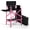 Pink, variant on 30" Tall Director's Chair with Carry Bag & Retractable Side Table, Portable Folding Makeup Artist Chair, Aluminum Frame, 300 lbs Capacity - Pink & Black, for Salon, Outdoor