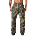 thumbnail image 7 of LTTVQM Leaf Print Camouflage Full Length Pants for Men 2026 Vacation Forest Camo Relaxed Fit Dual Side Pockets Lightweight Travel Wide Leg Pants Coffee S, 7 of 7