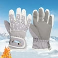thumbnail image 2 of Gubotare Kids Waterproof Gloves Kids Thicken Snow Mitten Winter Gloves Waterproof Warm Ski Mitten Toddler Boys Girls (Grey,One Size), 2 of 5