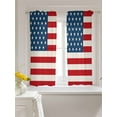thumbnail image 3 of 4th of July Curtains 54 Inch Length, Sheer Curtains for Bedroom Living Room Window Red Stripes Independence Day Rod Pocket Voile Drapes Kitchen Curtains Small Half Window 42"x54" 2 Panels, 3 of 7