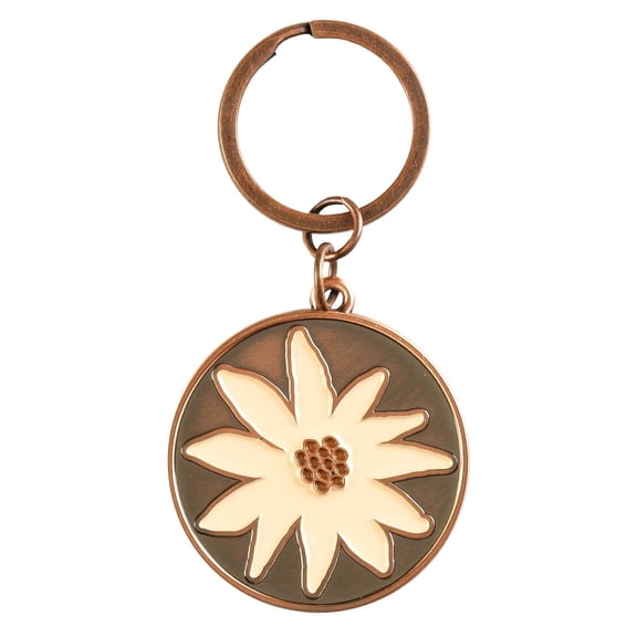 Dicksons Friendship Brown and Tan 3 Inch Pewter Keychain Ring Accessory