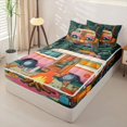 thumbnail image 2 of catabedysis Retro Pink Camper Rv Zipper Twin Comforter Sets with Fitted Sheet and 2 Pillowcases For Girls,Happy Camping Print Zipper Bedding Set,Multicolor,Navy Blue Reversible,4-Piece, 2 of 7