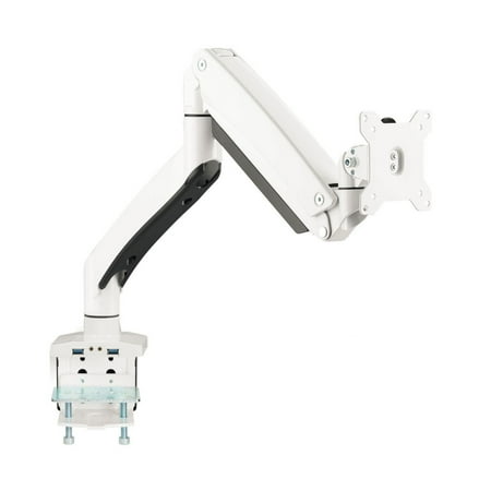 UPC: 0662774043814 | SIIG CE-MT3111-S1 Dual Monitor Aluminum Heavy Duty Desk Mount with USB and Audio Ports – White