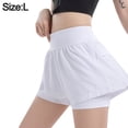 thumbnail image 2 of Pantalones cortos para correr para mujer, cintura elástica, pantalones cortos de cintura alta, pantalones cortos deportivos con bolsillo, pantalones cortos atléticos para gimnasio, 2 of 6