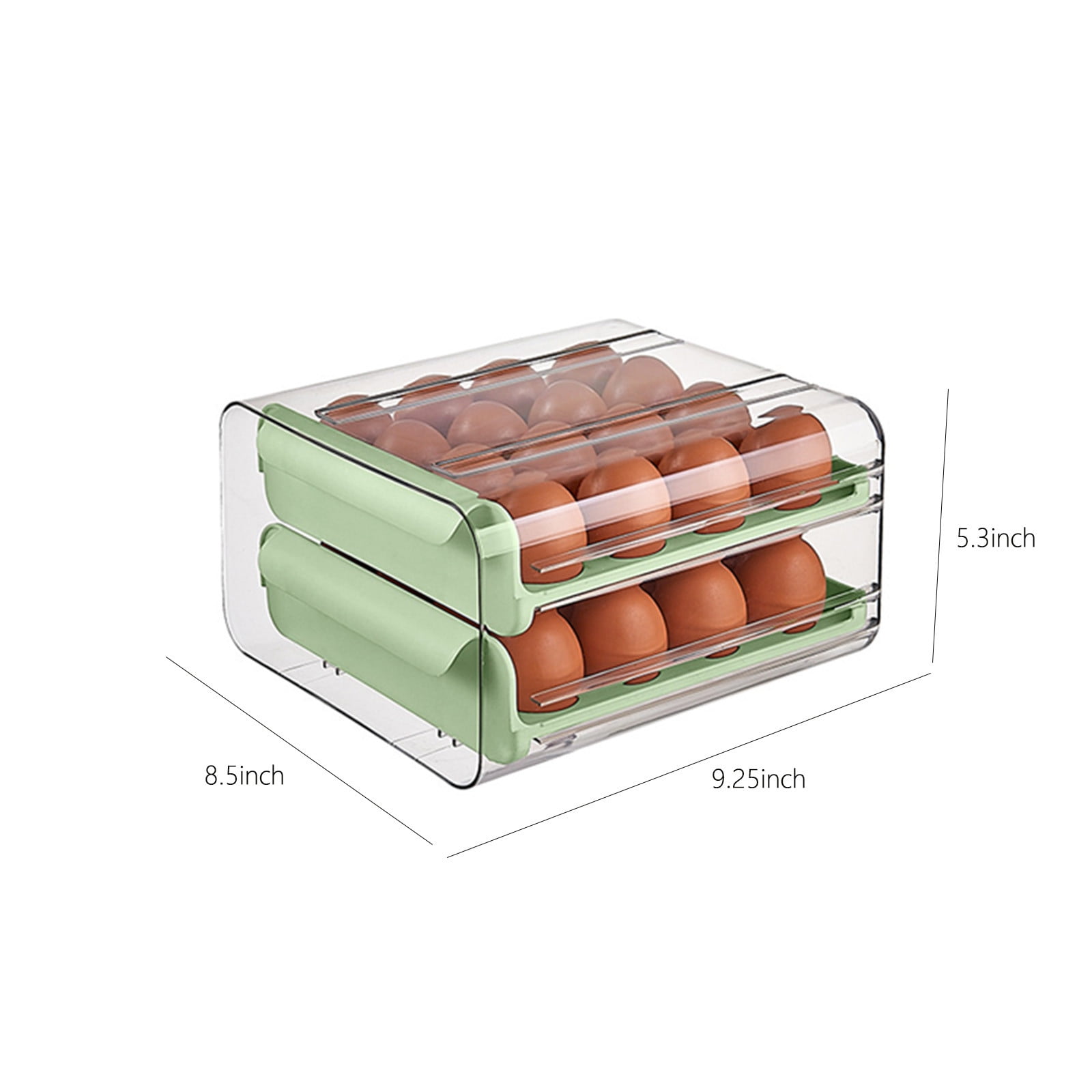 Tuphregyow Totally Kitchen Egg Holder for Refrigerator, Fridge Organizers And Storage Clear,Eggs Tray Bins Plastic Storage Containers With Lid & Handles