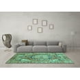 thumbnail image 3 of Ahgly Company Machine Washable Indoor Square Persian Turquoise Blue Traditional Area Rugs, 4' Square, 3 of 4