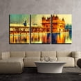 thumbnail image 2 of wall26 - 3 Piece Canvas Wall Art - Golden Temple at Amritsar, India - Oil Painting - Modern Home Art Stretched and Framed Ready to Hang - 24"x36"x3 Panels, 2 of 4