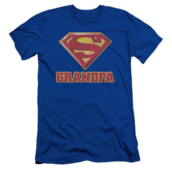 Superman Super Grandpa Adult 30/1 T-Shirt Royal Blue