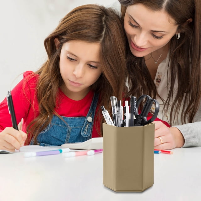 Ovzne Hexagonal Brush Pot Office Desktop Brush Pot For Primary School Students Pen Container On Clearance