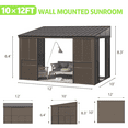 thumbnail image 2 of Erinnyees 10x12 FTWall Mounted Gazebo, All-Season Patio Gazebo Sunroom with Side Door, Outdoor Permanent Sunroom, 2 of 7