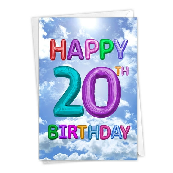 NobleWorks - 1 Funny 20th Birthday Greeting Card - Milestone (Not 3D or Layered) C9394MBG