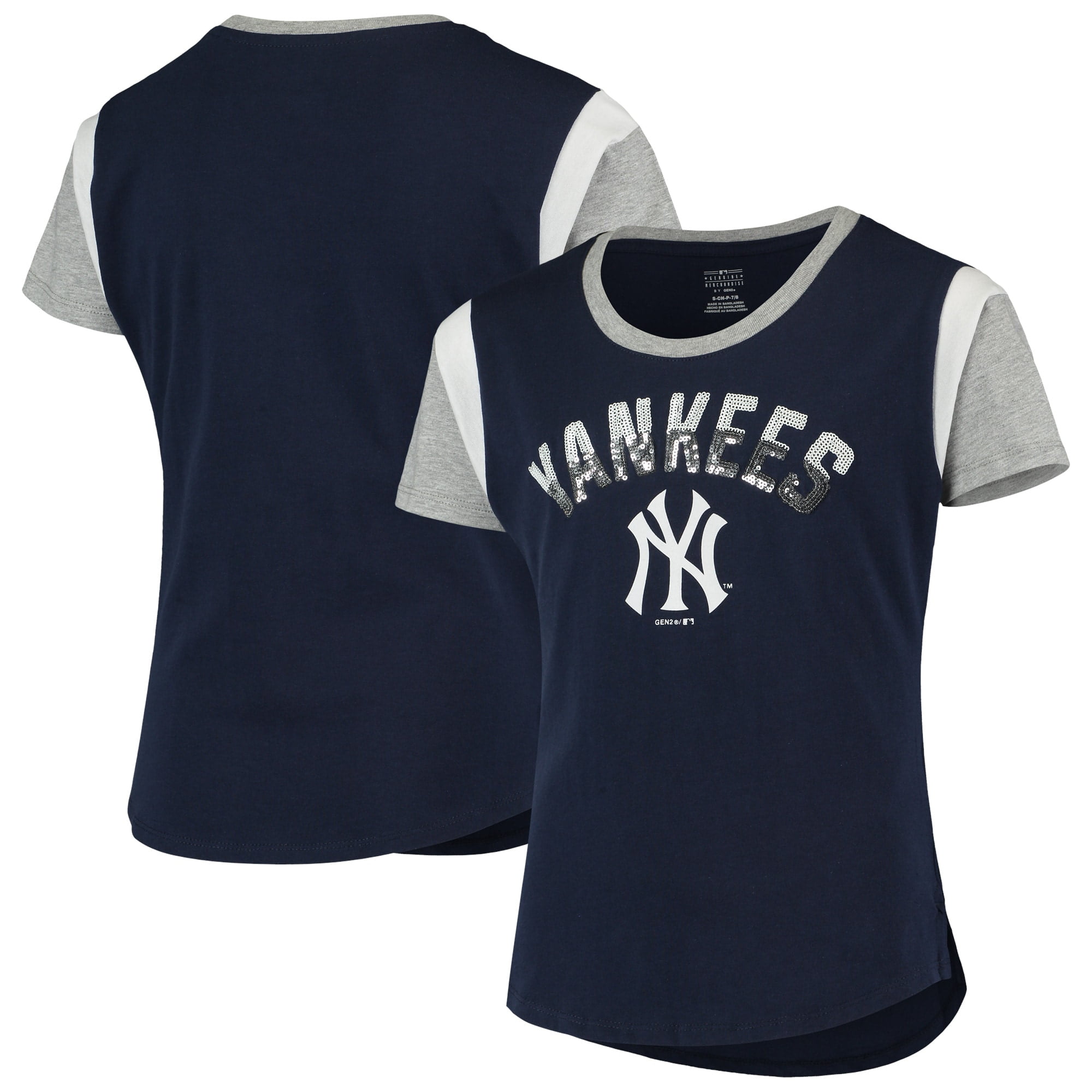 New York Yankees Girls Youth Totally T-Shirt - Navy - Walmart.com - Walmart.com