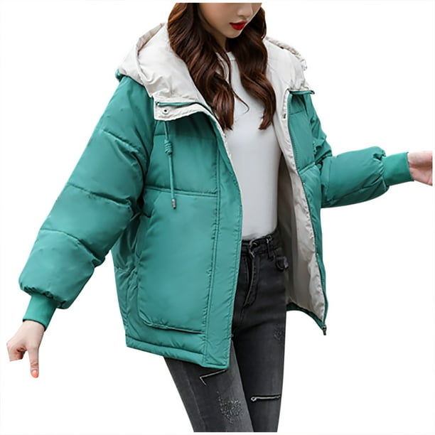Aurorax Aurora X Women S Short Bread Coat Small Padded Jacket Thicken Hooded Green Xl Com Aurora X Women S Short Bread Coat Small, Womens Hooded Peacoat Small Size Xlt