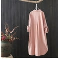 thumbnail image 5 of Teissuly Ladies Fashion Color Long Sleeve Cotton Casual Loose Shirt Coat, 5 of 5