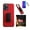 Red, variant on For BLU View Speed Ultra 5G Case, Black Shockproof 360-Degree Rotating Belt Clip Kickstand Case Cover with Tempered Glass