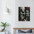 thumbnail image 4 of COMIO Black And White Sugar Skull Couple Canvas Prints Wall Art Paintings Wall Artworks Gothic Pictures Decor for Living Room Bedroom Decoration Day Of The Dead Aesthetic Decor, 4 of 5