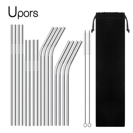 

Dechoicelife Reusable Stainless Steel Straws Set of 16 for 30oz 20oz Tumblers 8.5 10.5 Metal Drinking S