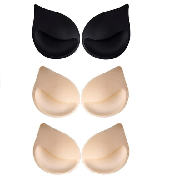 3 Pair Bra Insert Pads Enhancer Removable Breathable Sports