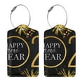 thumbnail image 3 of Naloa 2025 New Year New Luggage Tag for Suitcase Leather Baggage Tag with Stainless Steel Loop Privacy Cover for Women Men Girls-4 PCS, 3 of 5