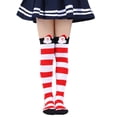 thumbnail image 2 of ZYHARUKO Kids Christmas Stockings Festival Over the Knee Socks Long Socks Breathable Stretchy Stripe Santa Socks for 6-10Y Child, 2 of 19