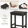 thumbnail image 4 of Patiojoy Upholstered Bar Stools Set of 2 Counter Height Stools with Button-tufted PVC Leather Seat & Sturdy Footrests Brown & Black, 4 of 7