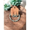 thumbnail image 2 of Aquamarine  Sea Glass Jewelry Set, Beaded Bracelet  Hoop Earrings, 2 of 3