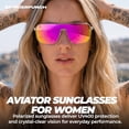 thumbnail image 2 of GRINDERPUNCH Polarized Narrow Fit Aviator Sunglasses for Men Women UV400 Protection Trendy Square Lightweight Sunglasses - Pink, 2 of 9