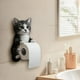 thumbnail image 5 of Portarrollos de papel higiénico de pared con diseño de gatos | Portarrollos de papel higiénico de resina atigrado gris con adorable escultura decorativa de gato | Organizador de baño que ahorra, 5 of 7
