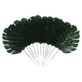 thumbnail image 1 of KAKOWELY 12 hojas artificiales de tortuga de imitación, hojas de monstera falsas con varilla, decoración del hogar, artículos para colgar en la pared (verde, S), 1 of 4