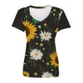 thumbnail image 4 of USSUMA Womens Plus Savings Tops and T-Shirts Cute Summer Tops for Women Sunflower Graphic T Shirts V Neck Graphic Floral Printed Tees Tops Casual Comfy Blouses Tops 2022 Beach, 4 of 5