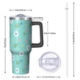 thumbnail image 2 of 40oz Pioneer Flower Floral Print Pattern Insulated Tumbler with Handle, BPA-Free Leak Proof Lid and Straws, Double Wall Vacuum, Hot 12h/Cold 34h, 2 of 6