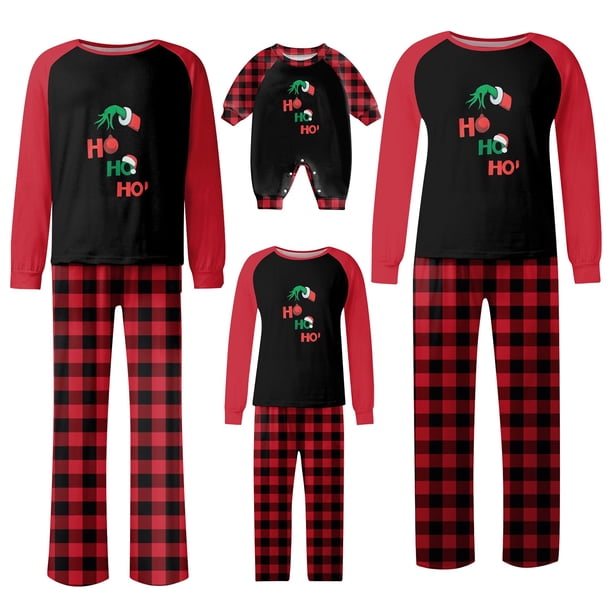 Pijamas navideños a juego Grinch - TKing Fashion 2024 Nuevos conjuntos de pijamas navideños familiares a juego Grinch, pijamas navideños navideños para parejas, adultos y niños, 9 Meses