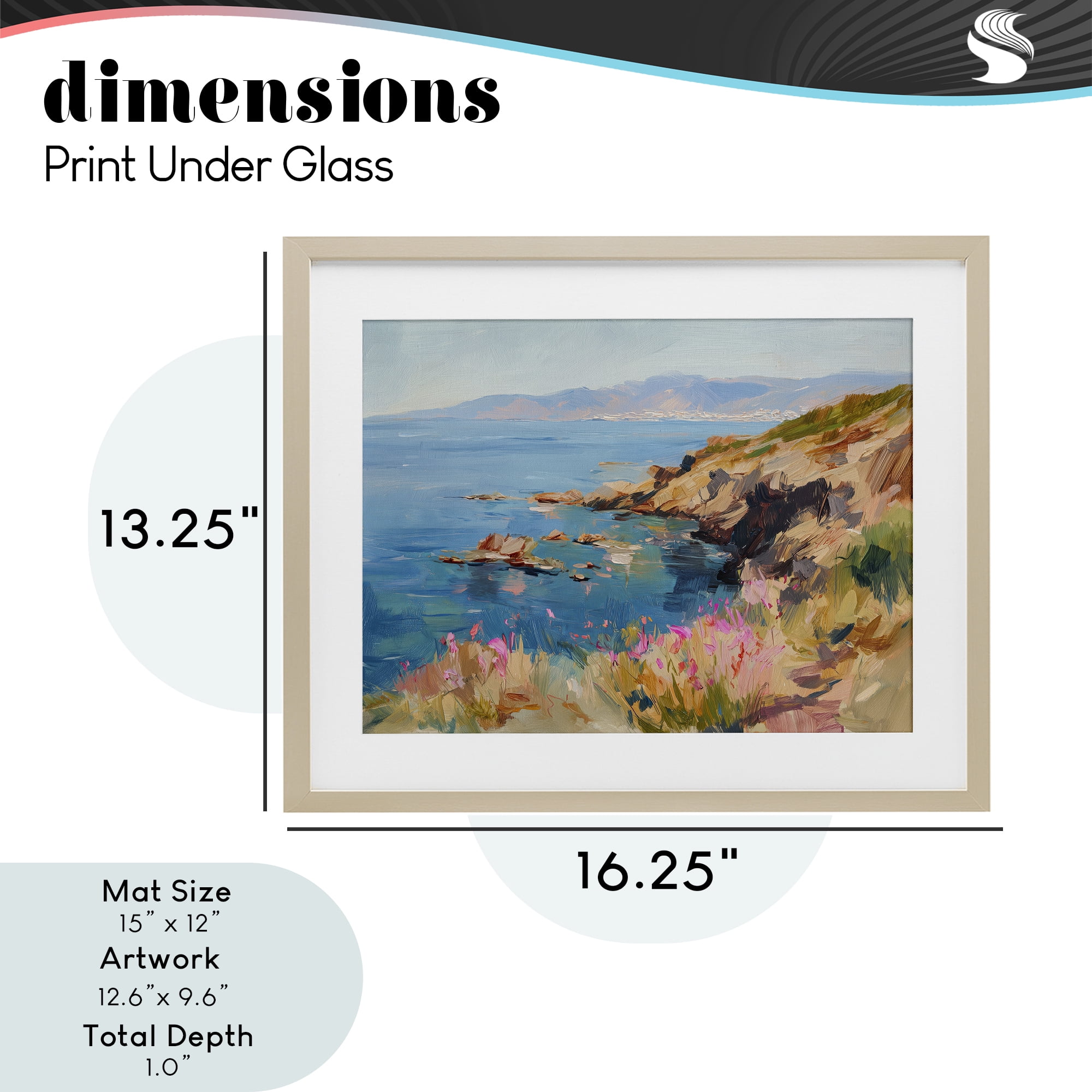 Stupell Industries Where Mountains Meet Sea Birch Framed Print Under Glass, design by Svetlana Aleynikova