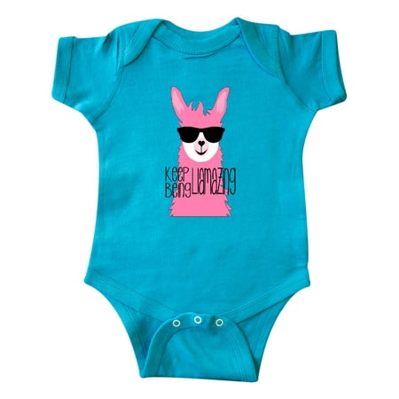 

Inktastic Keep Being Llamazing Pink Llama in Sunglasses Gift Baby Boy or Baby Girl Bodysuit