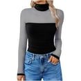 thumbnail image 3 of Women Mesh Bodysuit Turtle Neck Shapewear Body Suits One Piece Long Sleeve Leotard Shirt Going Out Tops (S, Black), 3 of 6
