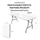thumbnail image 3 of Mesa de Exterior de Uso Rudo Plegable Marthing Portafolio Portátil Grande 2.4M Blanco, 3 of 5