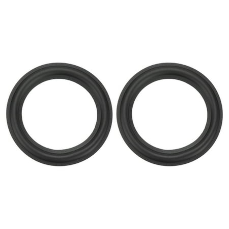 Uxcell 2 Pcs 3.5 Inch Rubber Speaker Edge Surround Rings 89x62mm(IDxOD) Perforated Subwoofer Rings Replacement Parts for Speaker Repair or DIY Black