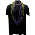 thumbnail image 2 of 48" 10mm Round Metallic Purple, Gold and Green Mardi Gras Beads (Dozen), 2 of 2