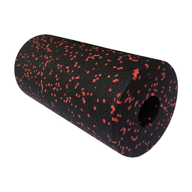 Rodillo de espuma para yoga de 12 pulgadas, herramienta de masaje corporal resistente y completa para ejercicios de yoga. Rojo