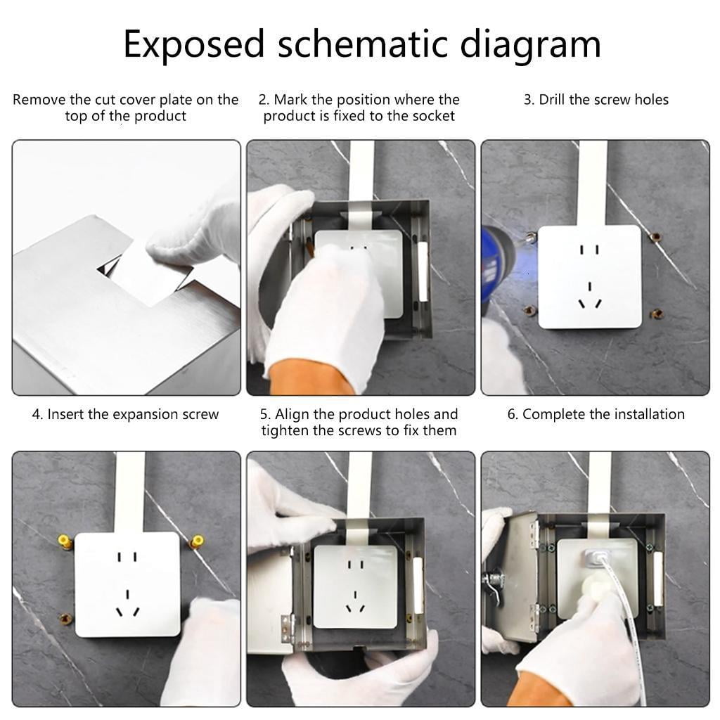 Practical Weatherproof Electrical Outlet Cover in Stainless Steel for Indoor and Outdoor Without Theft Protective