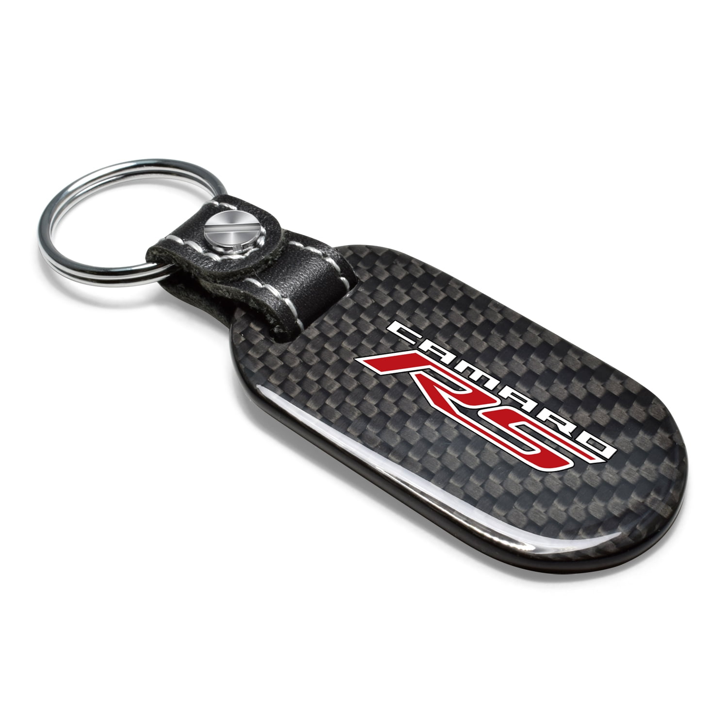 iPick Image for Chevrolet Camaro RS Real Black Carbon Fiber Tag Style Key Chain, Official Licensed