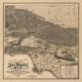 thumbnail image 2 of Harbick, N. 20x20 Black Ornate Wood Framed with Double Matting Museum Art Print Titled - 1900 LA Road Map, 2 of 4