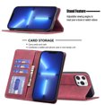 thumbnail image 4 of iPhone 13 Pro Max Wallet Case, PU Leather Flip Kickstand Magnetic with Card Holder Shockproof Soft TPU Protective Cover, Red, 4 of 6