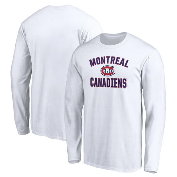 Men's White Montreal Canadiens Victory Arch Long Sleeve T-Shirt