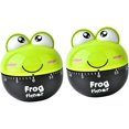thumbnail image 1 of 2 Pack Cartoon Timer Cute Mechanical Timer Alarm for Home and Kitchen, Cooking, Baking, 60 Minutes. (Frog) (Green Black), 1 of 4